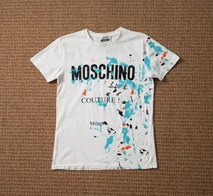 Moschino Couture Men's Paint Splattered Dots T Shirt sz S - Picture 1 of 13