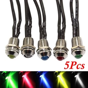 Nice Pack Indicator Light Metal Multi-Color 10mm 12V Positive+Negative - Picture 1 of 12