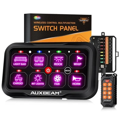 AUXBEAM RGB 8 Gang Switch Panel Remote Control Automatic Dimmable for Dodge Ram - Image 1 of 4