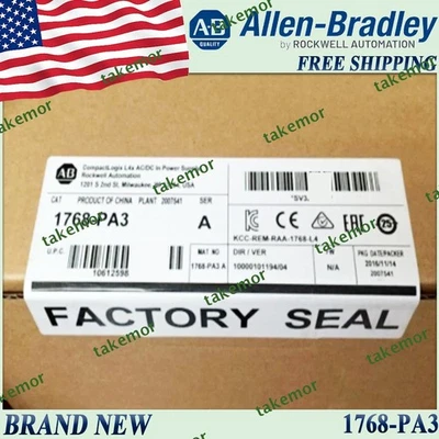 Brand New AB 1768-PA3/A Compactlogix Power Supply Free Tax 1768PA3 SerA US 1PC - Image 1 of 4