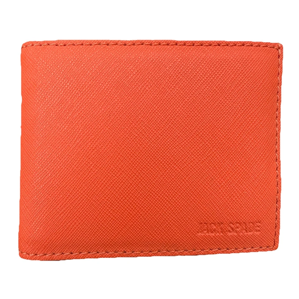 Jack Spade New York Orange Wesson Leather Bifold Pocket Wallet Bill Holder MINT - Image 1 of 4