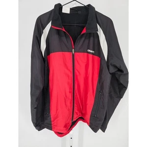 Craft Cycling Mens Sz L Layer 3 Full Zip Windbreaker Jacket Red Black - Picture 1 of 6