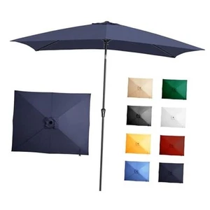 Ayge 6.5x10FT Rectangular Patio Umbrella Outdoor Table Umbrella 6.5*10FT Navy - Picture 1 of 8