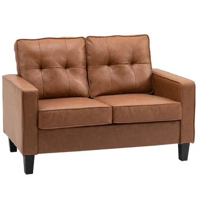 2-Seater Loveseat with Spring Sponge Padded Cushion, Metal Frame for Home Office - Image 1 of 4