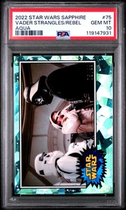 2022 Topps Star Wars Sapphire #75 Darth Vader Strangles a Rebel Aqua/99 PSA 10 - Imagen 1 de 2