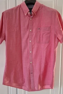 Tommy Hilfiger Custom Fit Short Sleeve Pink Shirt Size L - Great for the summer - Picture 1 of 7