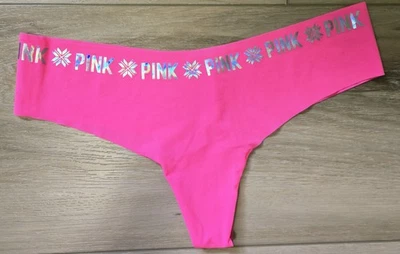 Victoria's Secret PINK Neon Smooth Snowflake Laser-Cut No-Show Thong Panties M - Image 1 of 3
