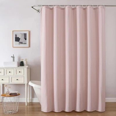 OVZME Blush Pink Waffle Textured Shower Curtain - Heavy Duty  72x72 - NEW - Image 1 of 4
