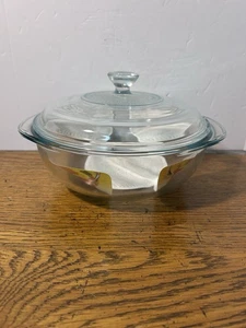 Pyrex #023 Klarglas 1,5 Quart Runde Abdeckung Kasserolle mit Pyrex Deckel USA - Bild 1 von 14