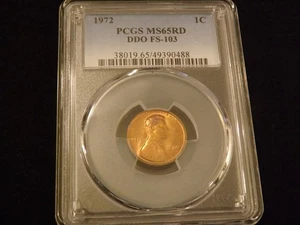 1972-S 1C One Cent DDO PCGS MS 65 RD - Picture 1 of 3