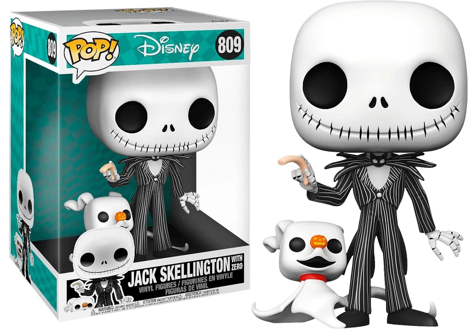 TOYS 'N' GEEK Nightmare Before Christmas: Jack Skellington w/ Zero 10" Funko Jumbo POP! Vinyl