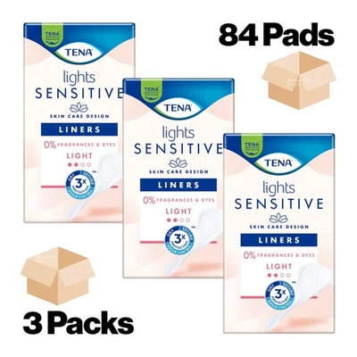 TENA Lights Sensitive Liners Light - 3 Packs of 28 - Women's Incontinence Liners