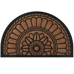 Half Round Door Mat, Non-Slip Welcome Entrance Way Mat, Durable Rubber Door M... - Picture 1 of 9