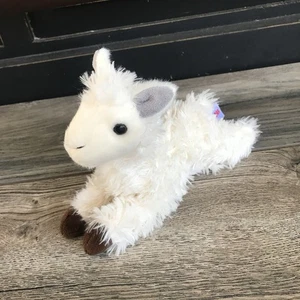 Aurora Mini Flopsie White Llama Plush White Fluffy Lovey 8” - Picture 1 of 6