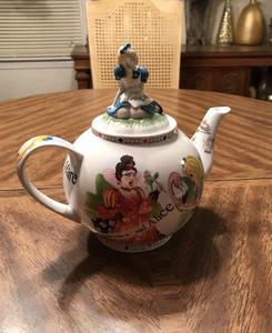 ALICE IN WONDERLAND MAD HATTER TEAPOT BY PAUL CARDEW. With Alice Top - Picture 1 of 9