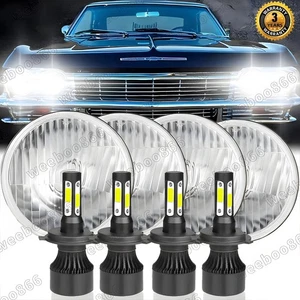 5.75" 5-3/4"LED Headlights Hi/Lo Beam Angle Eyes 4PCS For Chevy Impala El Camino - Picture 1 of 24