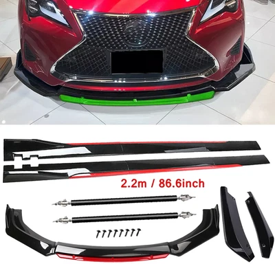 Front Bumper Lip Spoiler Splitter Side Skirt Glossy Black For Lexus RX350 RX450 Foto 1 de 4