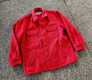 Vtg Bemidji Woolen Mills Mackinaw Button Up Wool Jacket Mens Sz L Lions Club - Picture 1 of 7