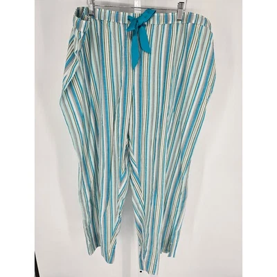 Pantalones de pijama Secret Treasures para mujer talla 2X azul dorado a rayas Foto 1 de 4