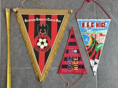 Lot 3 Fanions Anciens OGC Nice Dont 1 Protocole Football OGCN pennant Nissa  - Photo 1/4
