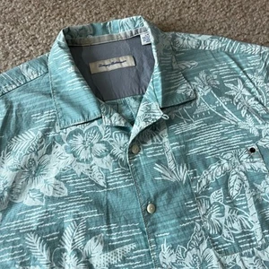 Camisa de campamento Tommy Bahama para hombre azul tropical estampada manga corta talla grande - Imagen 1 de 6