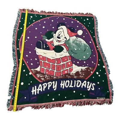 Disney Mickey Mouse Santa Cotton Blanket / 60 X 50  Happy Holidays! Christmas! - Image 1 of 4