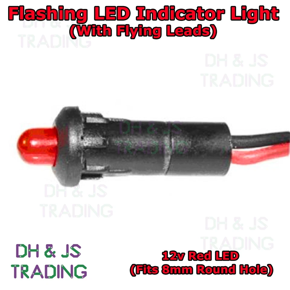 Flashing LED Indicator Light Red Alarm 12v Immobiliser Light Car Dummy Alarm - Image 1 of 1