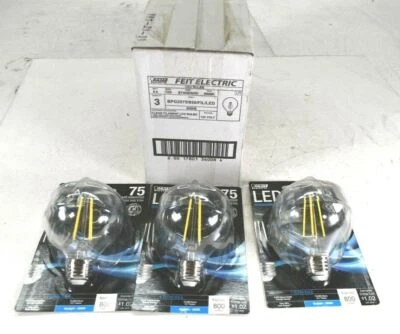 Feit Electric LED Dimmable G25 Bulb Clear Daylight 5000K 8.5W BPG2575/850/FIL - Image 1 of 4