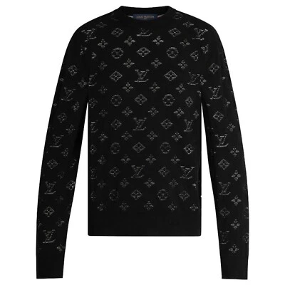Louis Vuitton LVSE Drop Needle Monogram Logo Black Multicolor Crewneck Sweater M - Image 1 of 4
