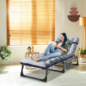 Adults Folding Sleep Cot Guest Bed Heavy Duty Portable 4 Postion adjustable Cot - Picture 1 of 27