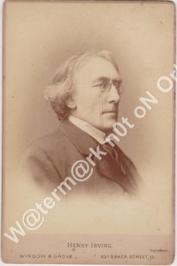Sir Henry Irving Cabinet Photo Actor Manager c1890 Window & Grove