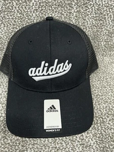Gorra Adidas SnapBack negra blanca deletreada malla clásica nueva con etiquetas - Imagen 1 de 4