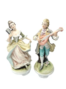 Lefton China handbemalte französische Mann und Frau Figuren - Bild 1 von 10