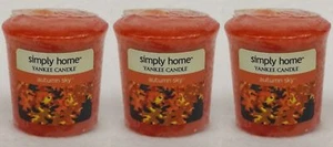3 Yankee Candle AUTUMN SKY Simply Home Wax Votives Mini Candle apprx 15 hrs ea - Picture 1 of 1
