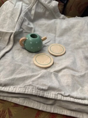Juego de té de madera de 3 piezas para niñas pequeñas, juguetes de madera, juguete Montessori para niños pequeños Foto 1 de 2