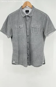7 Diamonds Gray Youth Short Sleeve Collared Shirt -Classic Fit - Size M - Picture 1 of 11