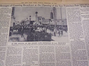 19 de febrero de 1939 - Feria Golden Gate se abre con espectáculo - Nuevo 590 - Imagen 1 de 3