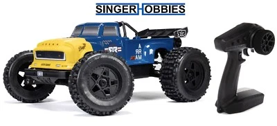 ARRMA ARA8611V6T2 1/8 NOTORIOUS 6S V6 4X4 BLX Brushless Stunt Truck RTR Blue HH - Image 1 of 4