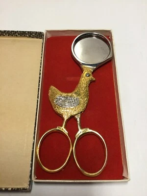 Hoffritz Germany Egg Cutter Scissors With Dreizack Box Vintage Gold Silver Tone - Image 1 of 4