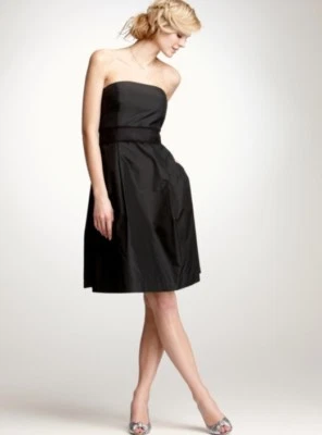 Nuevo con etiquetas Vestido Ann Taylor Seda Tafetán Dama de honor Pequeño Negro 0 2 4 6 8 ¡Precio de venta sugerido por el fabricante 290!! Foto 1 de 4