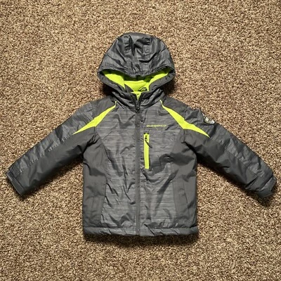 WEATHERPROOF Boys Warm  Winter Coat Green/Black/Gray Size XXS 4/5  Double Zip - Image 1 of 4