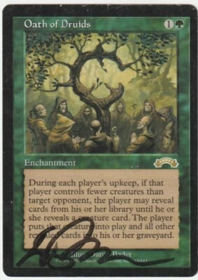 Exodus  MTG  Oath of Druids   signed by  Daren Bader - Image 1 of 2
