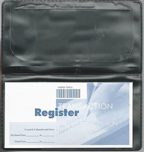 1 NEW VINYL CHECKBOOK COVER WITH DUPLICATE FLAP  AND REGISTER  - Picture 1 of 9