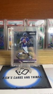 Tarjeta de novato 2018 Panini Prizm #212 Lamar Jackson RC True Base Baltimore Ravens!! Foto 1 de 2