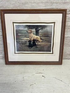 Ruane Manning Framed Art Print Proud Mother 34cm x 30cm Labradors Dog Painting - Picture 1 of 11