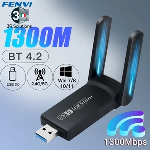 FENVI USB 3.0 Adattatore Wifi 1300Mbps per Bluetooth 4.2 Dual Band 2.4G/5Ghz Ric - Zdjęcie 1 z 12