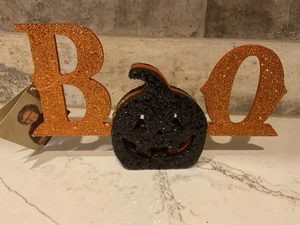 Bethany Lowe Halloween Glitzer Boo Schild Neu mit Etikett - Bild 1 von 5
