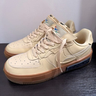 NIKE AIR FORCE 1 Fontanka 10.5 Sesame Womens Sneakers New Authenticated - Image 1 of 4