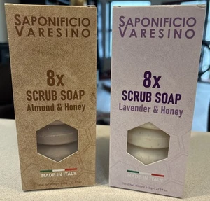 2 Saponificio Varesino 8 Pack Scrub Soap Lavender Almond Honey 16 Bars Italian - Picture 1 of 6