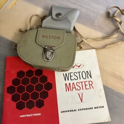 Vintage Weston Master V Universal Exposure Meter in Case w book- untested  - Image 1 of 2